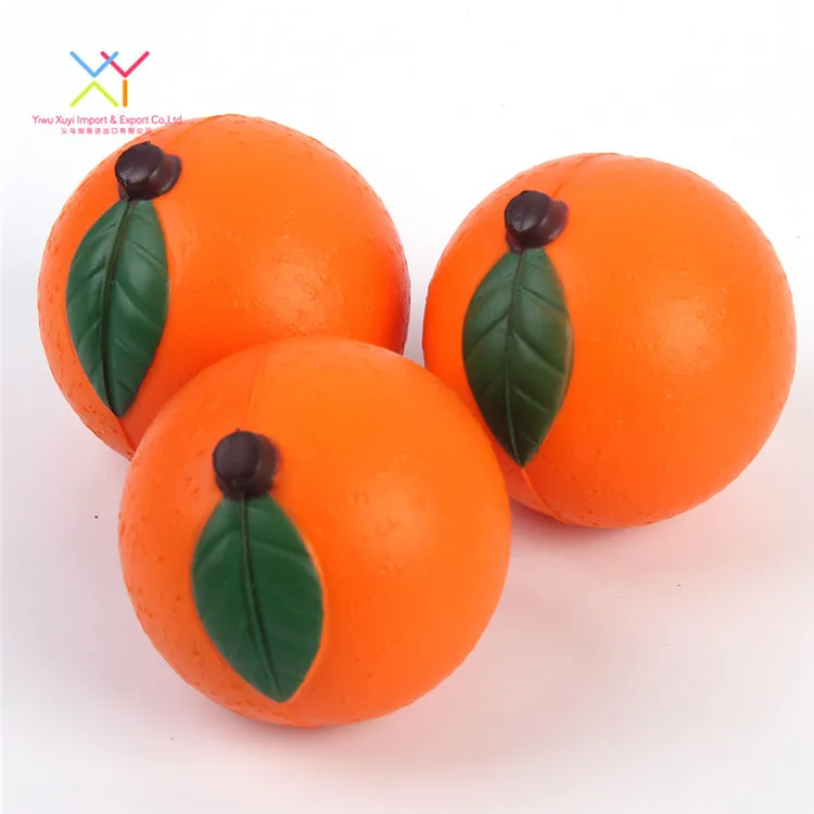 Factory promotional pu orange stress ball fruit shaped stress balls supplier