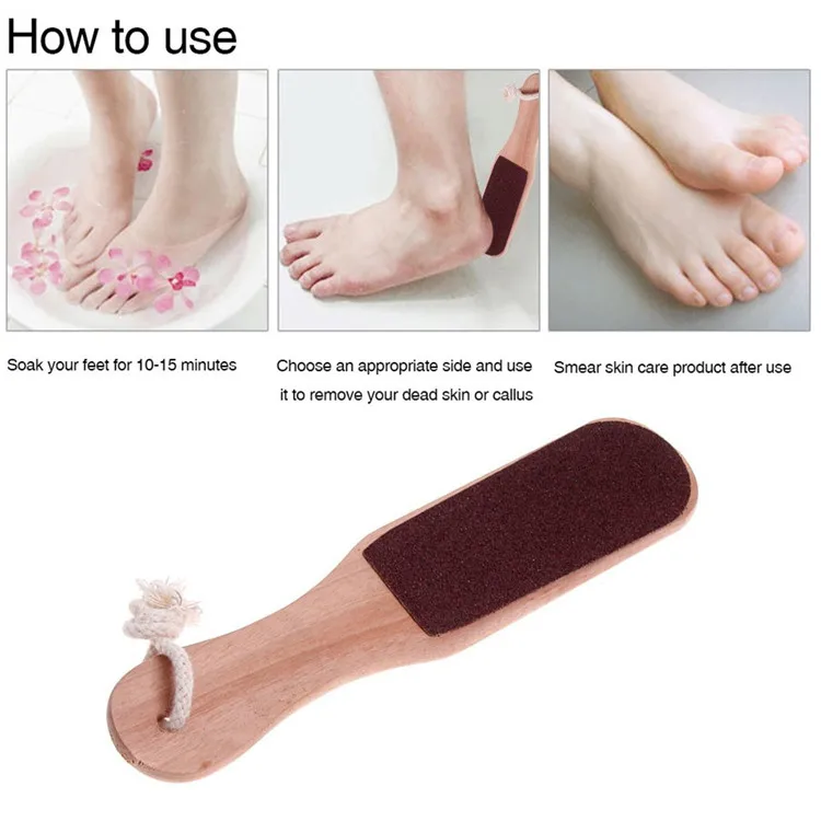 Natural Curved Wood Long Handle Foot File Skin Scrubber Buy Foot