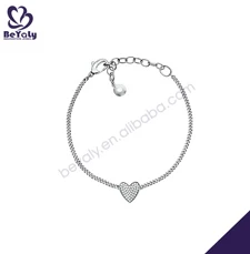 Fashion girls silver chain faux pearl bracelet