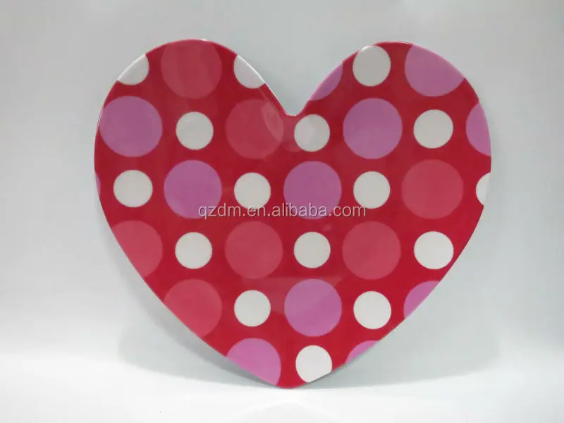 Loving Heart Melamine Baby Dinner plate , Heart shaped Candy Dishes