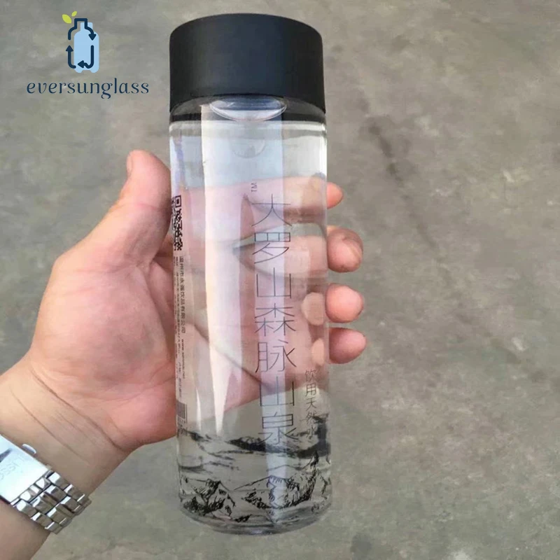 Ecofriendly Voss Glass Water Bottle 500ml Empty Clear Glass Water