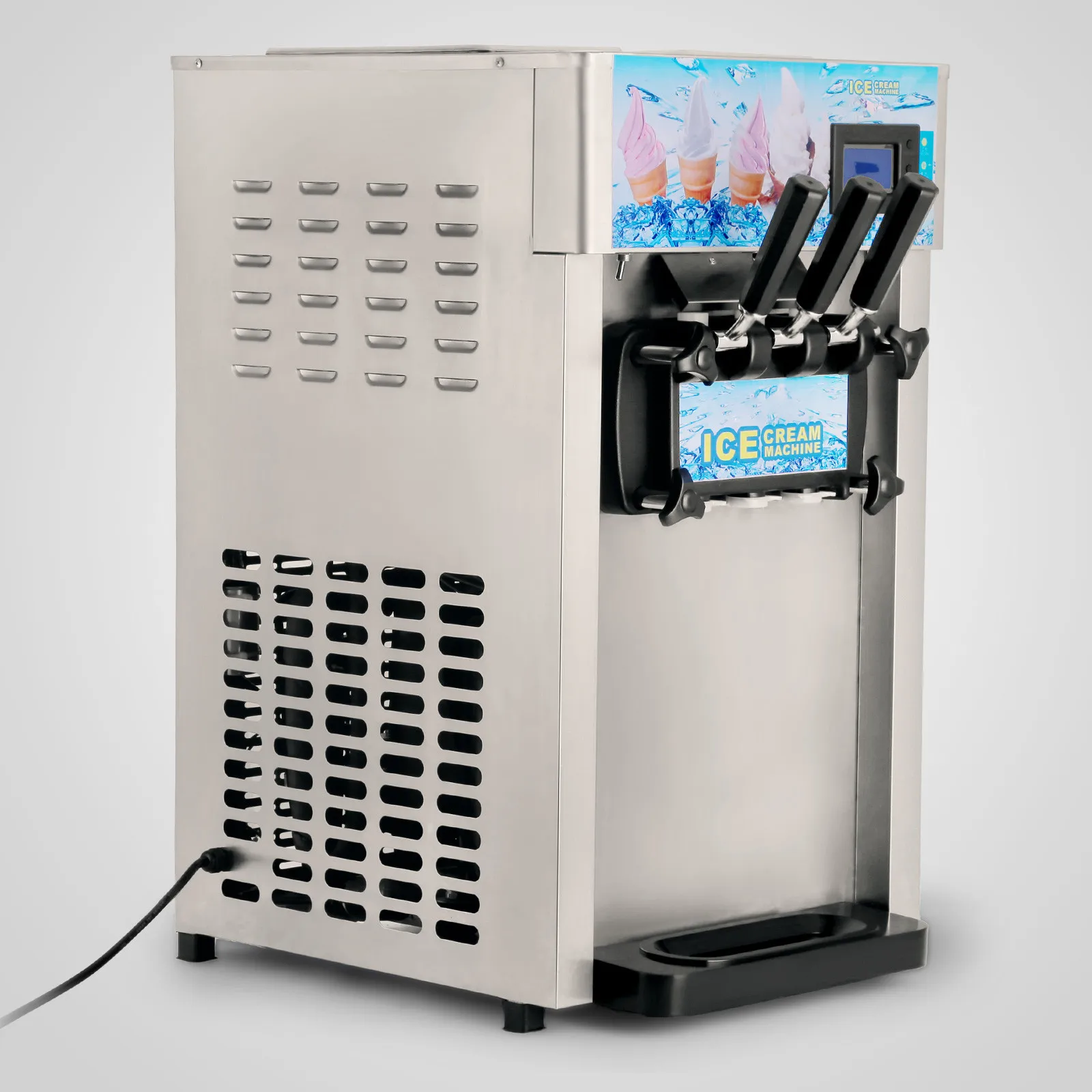 Hot Sale Soft Ice Cream Machine 3-Flavor Frozen Ice Cream Yogurt Maker With 18L/H Lcd Display