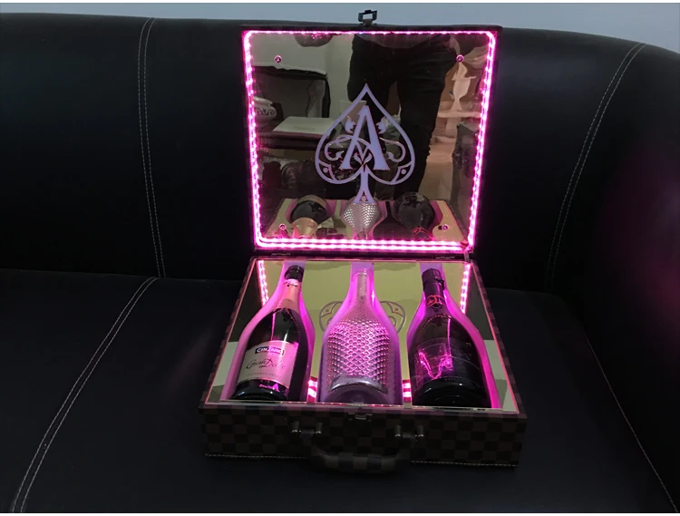 Ace Of Spade Carrier Box Led Vip Champagne Bottle Display Case - Buy