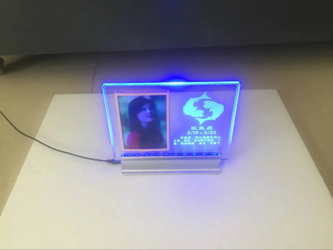 Aluminum Rectangular Led Light Base For Acrylic Sheet With Adapter