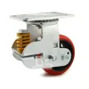 125 mm 150 mm Heavy Duty Spring Shock Absorbing PU Caster Wheels with Roller Bearing