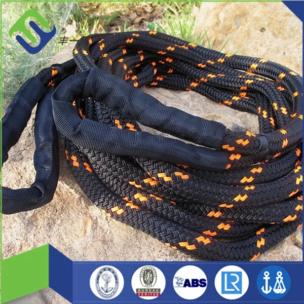 Blue Color Nylon Recovery Towing Rope 25mm With Protection Sleeve