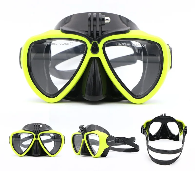 Classic Black Silicone Anti fog Tempered Glass Snorkeling Diving Mask