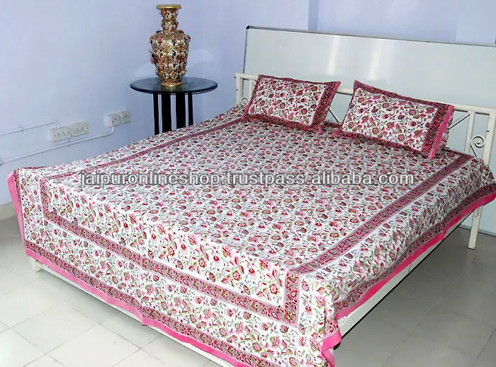 Buy Cotton Hand Made Indian 100 Cotton Double Bed Sheet Set King Size Bedspread From India