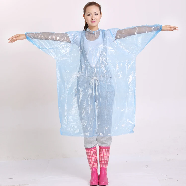 Long To Knee Extra Large Rain Poncho With Sleeves And Drawstring - Buy ...