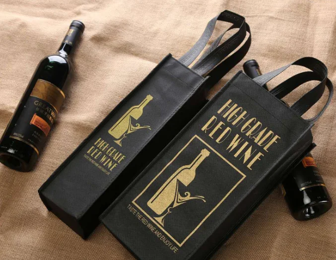 Wholesale Reusable Pp Non Woven Wine Bottle Bags Nonwoven Red White