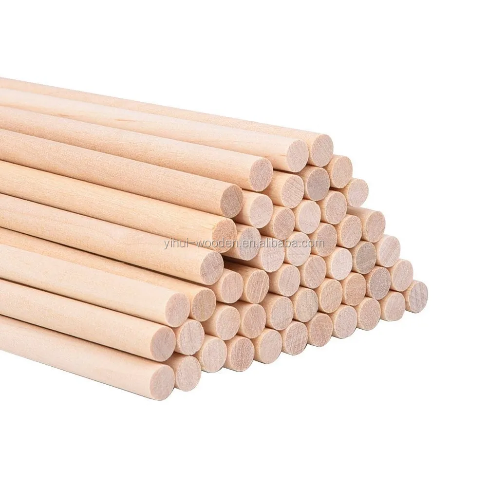 10 pieces Natural Birch Wood Dowel Rods 1//4/" x 12/" Made in USA