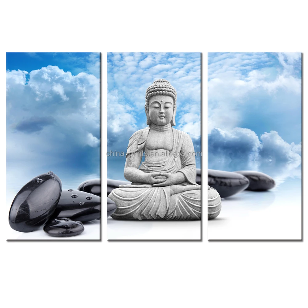 Buddha leinwand wandkunst, blauer himmel, zen spa stein bild ...