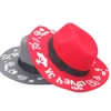 New personality letters floppy casquette hat tide lady printed fedora hat women sombrero broadbrim bowler cap