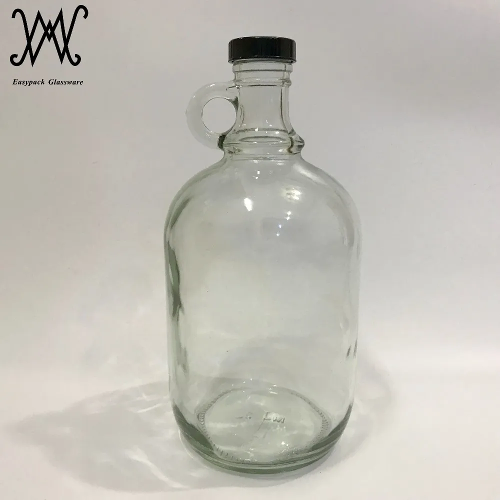 64oz Half Gallon Clear Glass Kombucha Growler Jug With Polycone