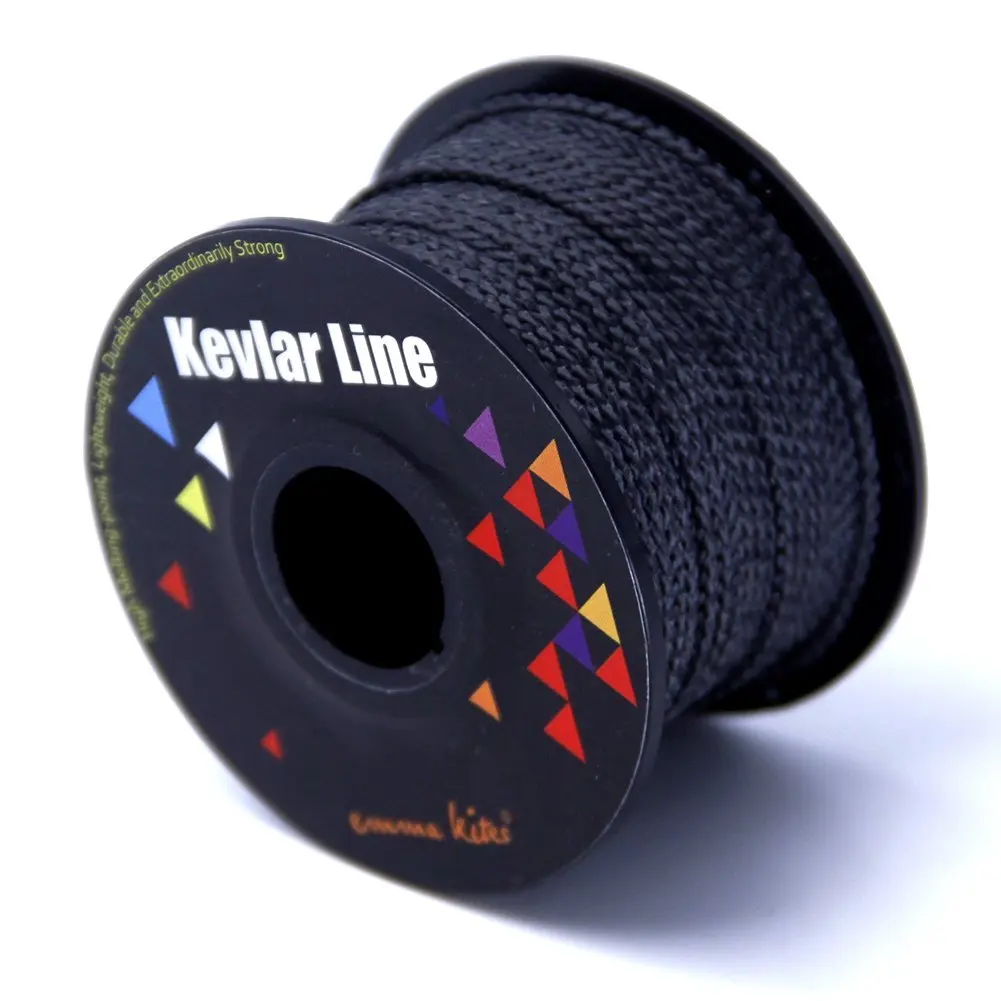 500ft 100lb Black Braid Line Kevlar Fibre Survival Cord Kite Fishing