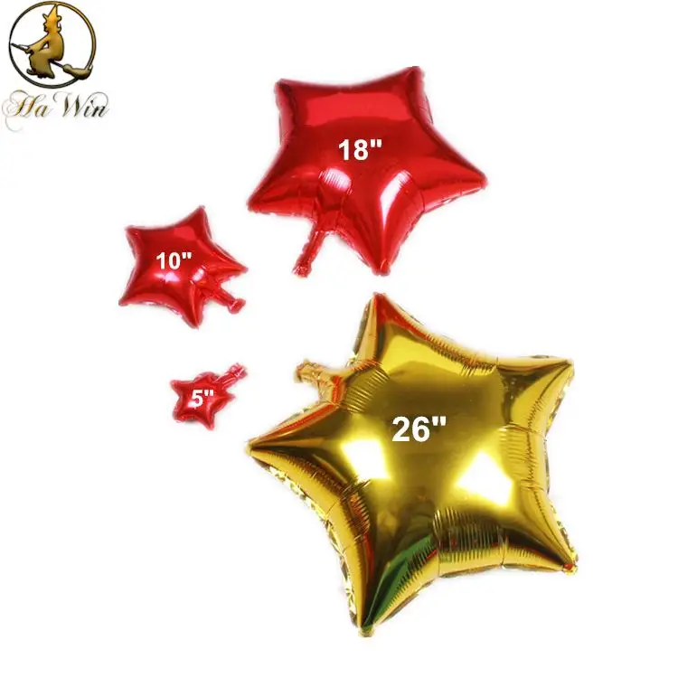 
Latest Arrival Star Shaped Balloon Multi-colored Aluminum Foil Balloon 