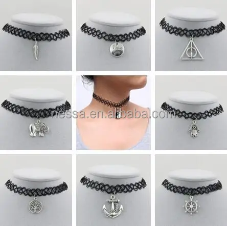 wholesale vintage hippy stretch tattoo choker