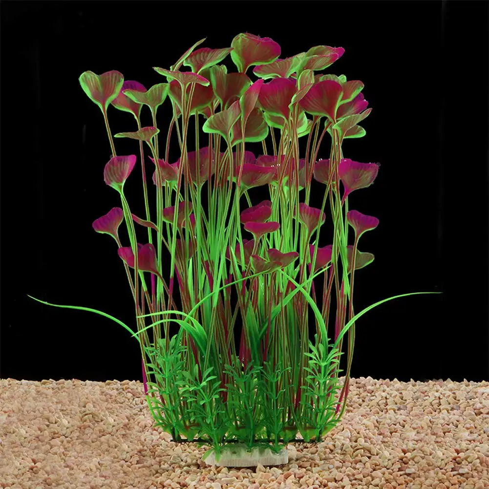 7 inches High Plastic Aquarium Plants Smarlin Artificial Fish Tank Plants Realistic & Non-Toxic & Safe for All Fishes 2 Pack 