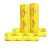 Casting and processing plastic wrap using food packaging