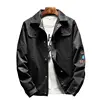 Men's fashion personality simple new lapel casual long-sleeved jacket letters and characters print jacket