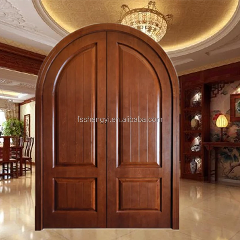Foshan Manufacturer Solid Wood Arched Double Entry Door For Sales Buy Arched Double Entry Doors Wood Doors Ached Wood Door Solid Wood Arched Double