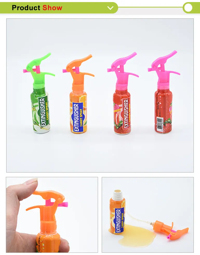 Novelty Fire Extinguisher Shaped Liquid Candy Assorted Fruity Flavor