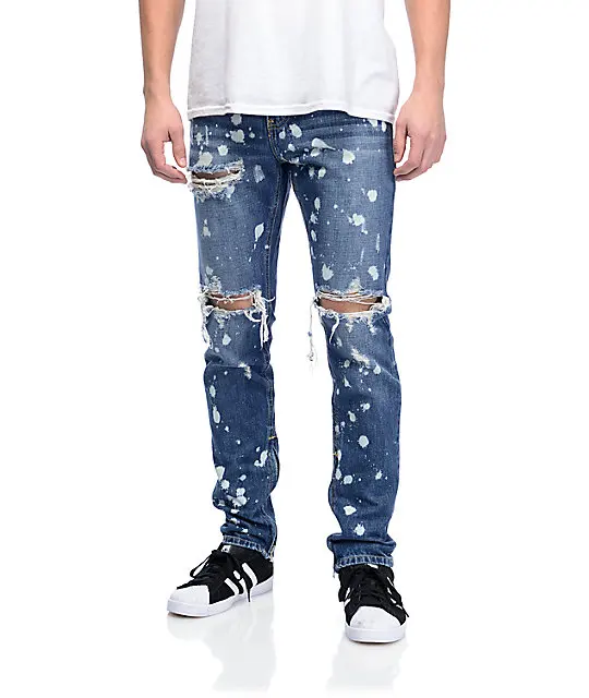 bleached ripped jeans mens