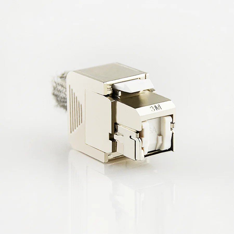 High Quality 3m Cat6a Stp Keystone Jack Zinc Alloy Rj45 8p8c Cat6a Toolless Keystone Jack 3m Stp