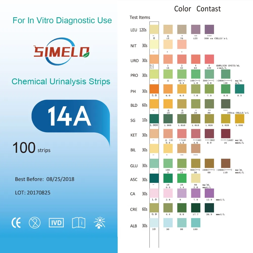 Surgical Urine Test Equipment Urine Reagent Test Strips 11 Parameter