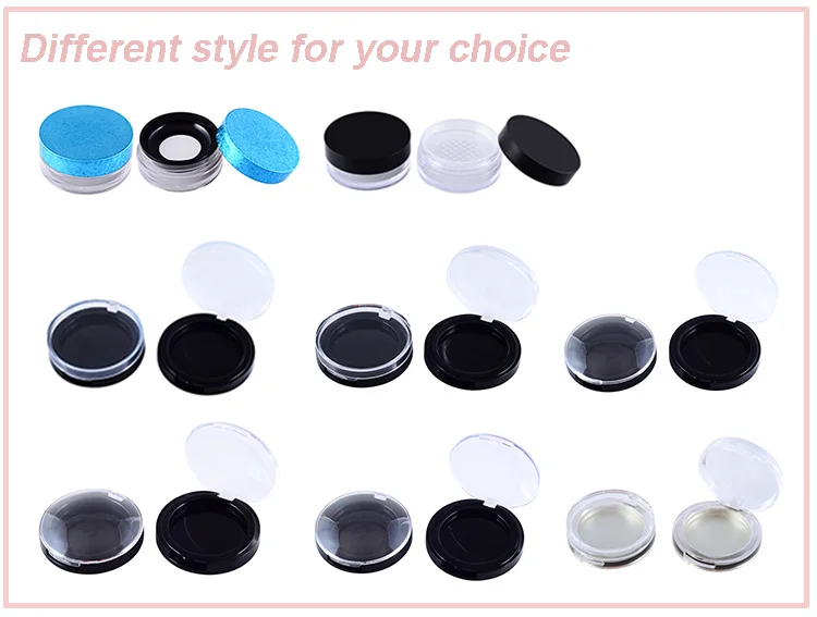 empty clear black bottom air cushion compact powder case plastic empty  blush compact powder case