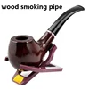 Durable Cigarette Smoking Pipe Wooden Tobacco Pipe Wood With Holder
