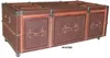 Vintage Tan Leather Table With Wine storage Drawers