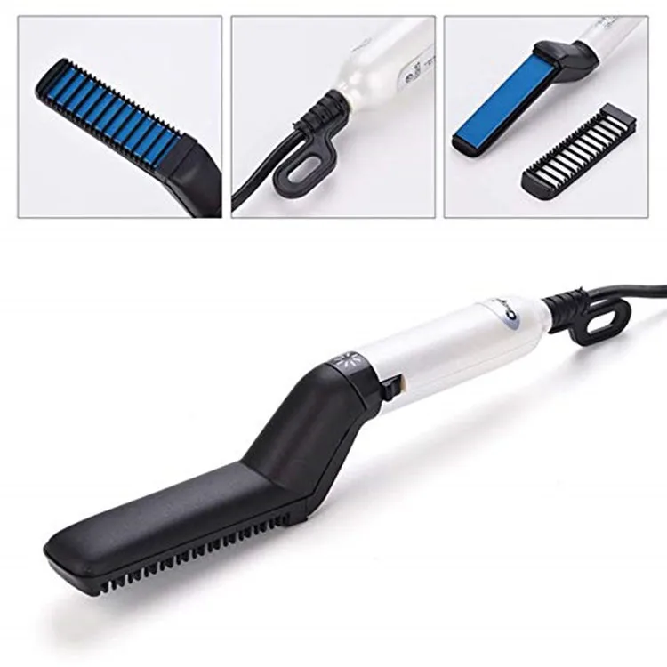 Men Quick Beard Straightener Styler Comb Multifunctional Hair Curling ...