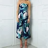 2018 Sexy wrapped chest digital prints piece of pants loose pants women romper jumpsuit
