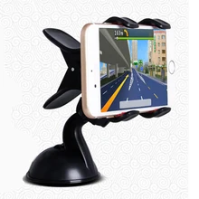 360 Degrees Car Auto Windshield Dual Clip Mount Holder Stand Bracket For iPhone4S 5S 5C 6 6Plus Samsung Galaxy S4 S5 Note 3 4 1Q