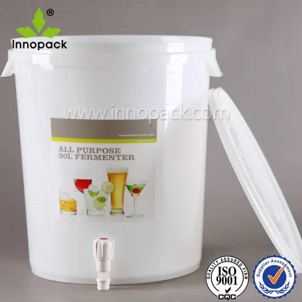 Plastic Beer Fermentation Bucket 30l Beer Keg Round Plastic Buckets