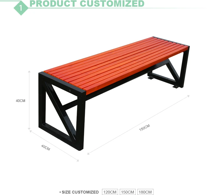 Good Quality Wood Plastic Park Bench Wood Slats With Cast Iron