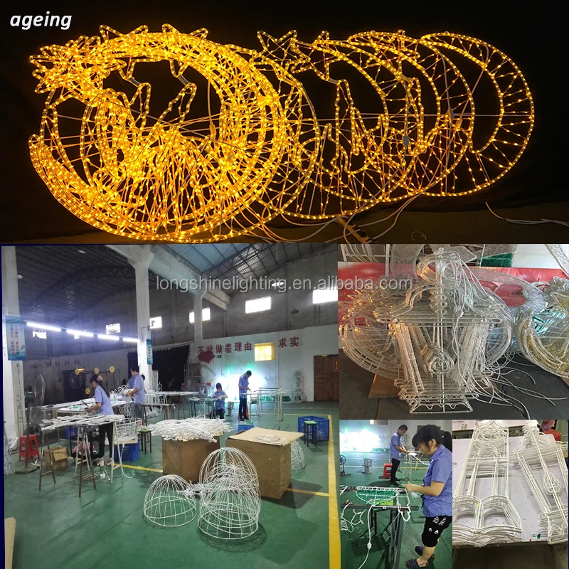 Led 2d Motif Lighted National Flag Kuwait Natioal Day Street Decoration