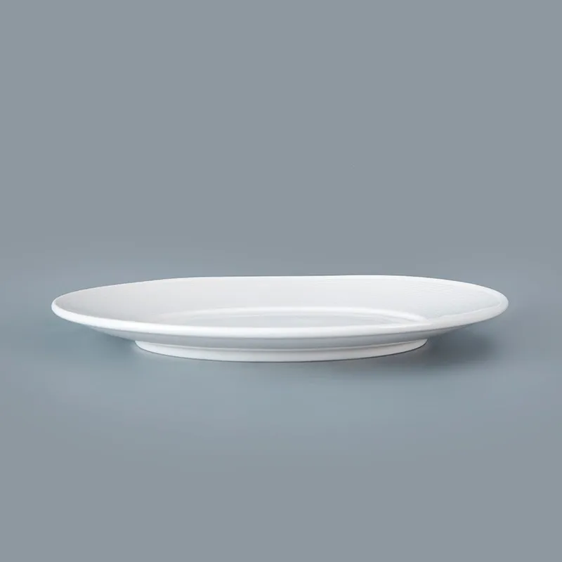 product-simple elegant European style oval kiln plate for hotel restaurant porcelain tableware dishe-1