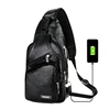 2019 Hot Selling Products Men's Sling Bag Portable USB Charging Casual Messenger Bag Outdoor Sports PU Chest Bag