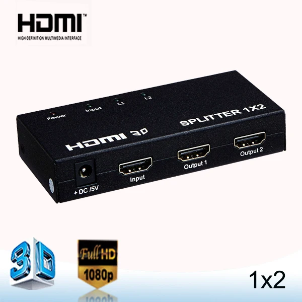 Entrada 1 2 suporte saída hdmi splitter 2 port splitter 1x2 4k