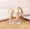6ml Wholesale Wooden Cap With Rope clear Glass Perfume Bottle Car Perfume Diffuse Hanging Empty Bottle Hot Sell