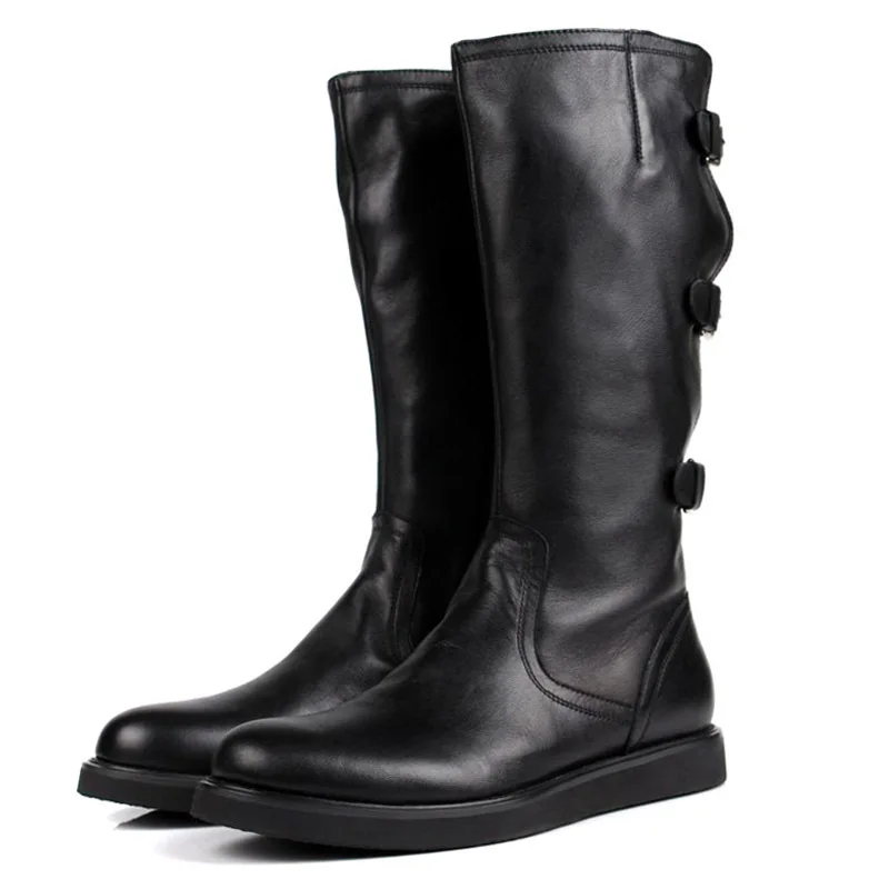 Xelement LU9607 Mens Black Two Buckle Motorcycle Engineer Boots 10