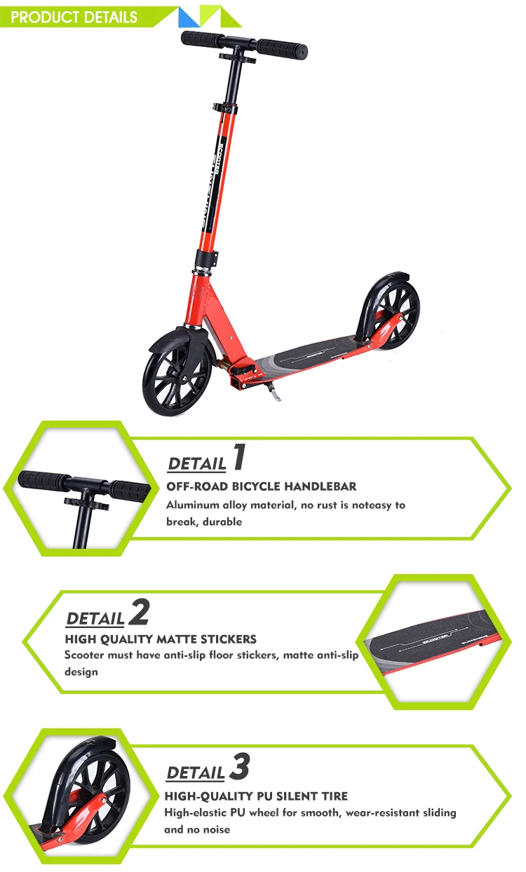 200mm Big Wheels Kick Folding Scooter For Adult Buy Adult Scooter