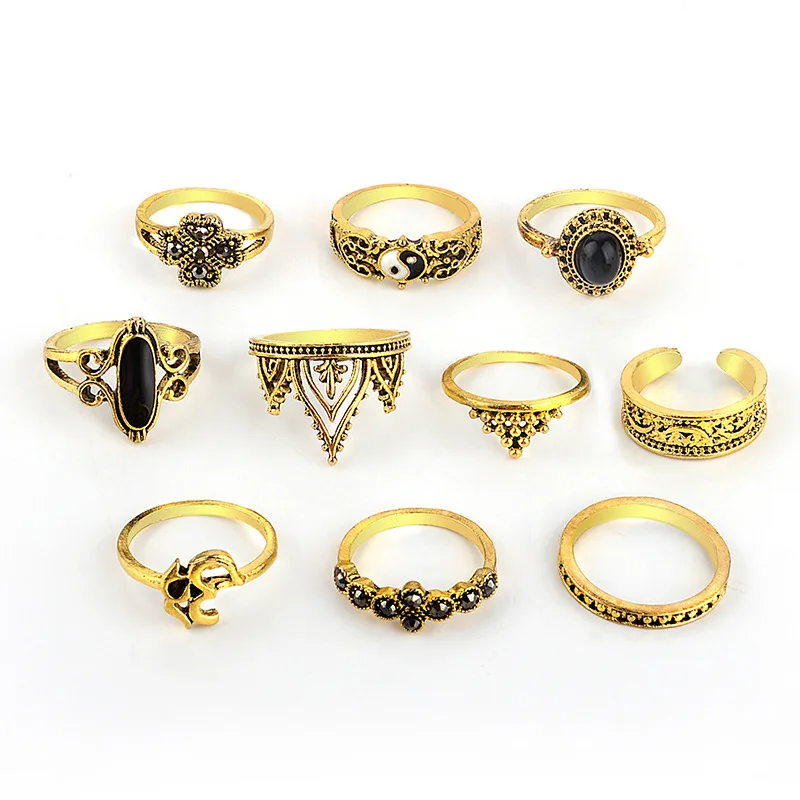Fashion Finger Rings Set For Women Wholesale N81033 Buy Five Finger