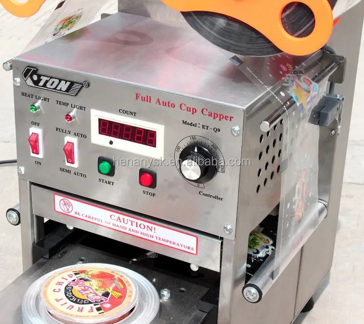 Diameter 95mm/75mm Stainless Steel Fully Automatic Cup Sealing Machine Cup Sealer