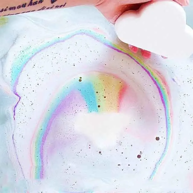 170g rainbow cloud kids essential oil mini Bubble bath bombs
