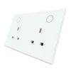 LIVOLO VL-W2C2UK-11 UK Standard Home Wall Touch Switch Powerpoint UK Double Electric Socket