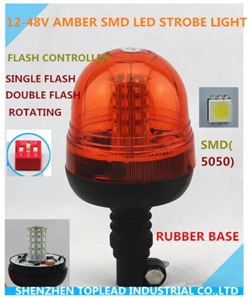 LED rotante lampeggiante Amber beacon flessibile DIN Pole Mount TRATTORE LUCE di avvertimento