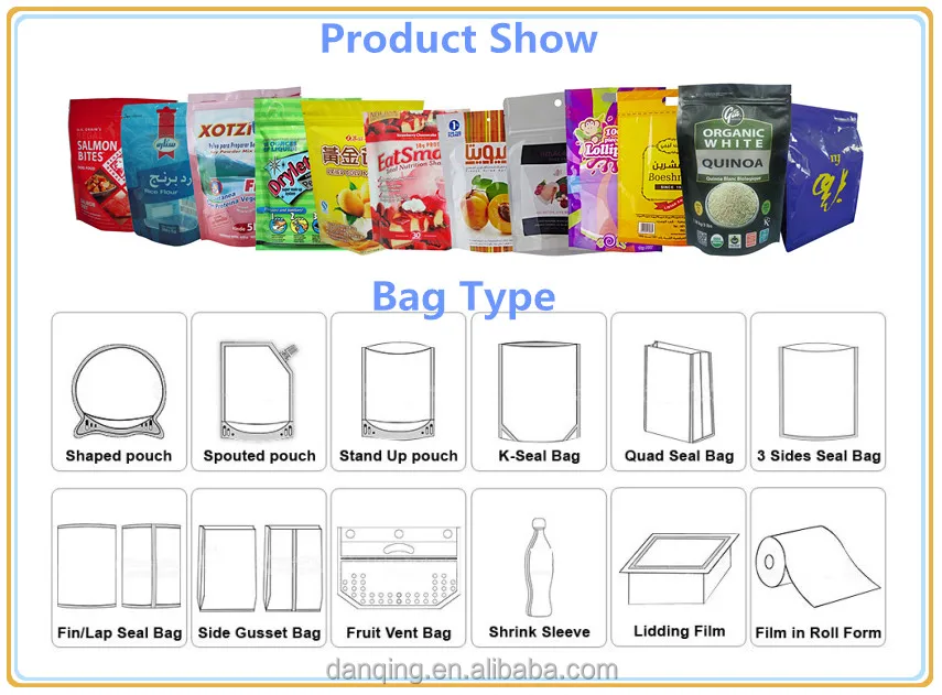 DQ PACK export abroad flexible packaging zipper pouch food sachet for food packing